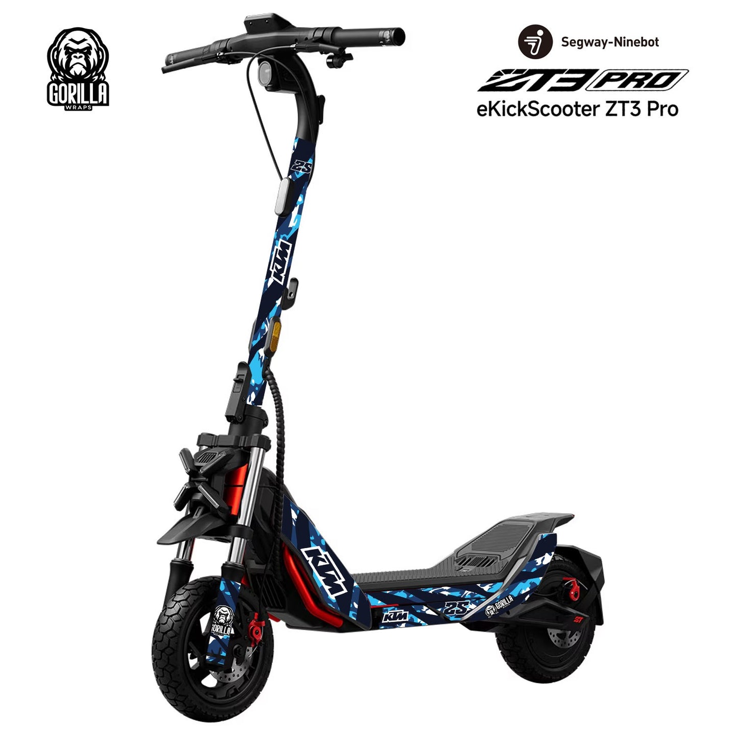 Accesorio para patinetes eléctricos - Vinilo KTM Blue para Segway ZT3 Pro