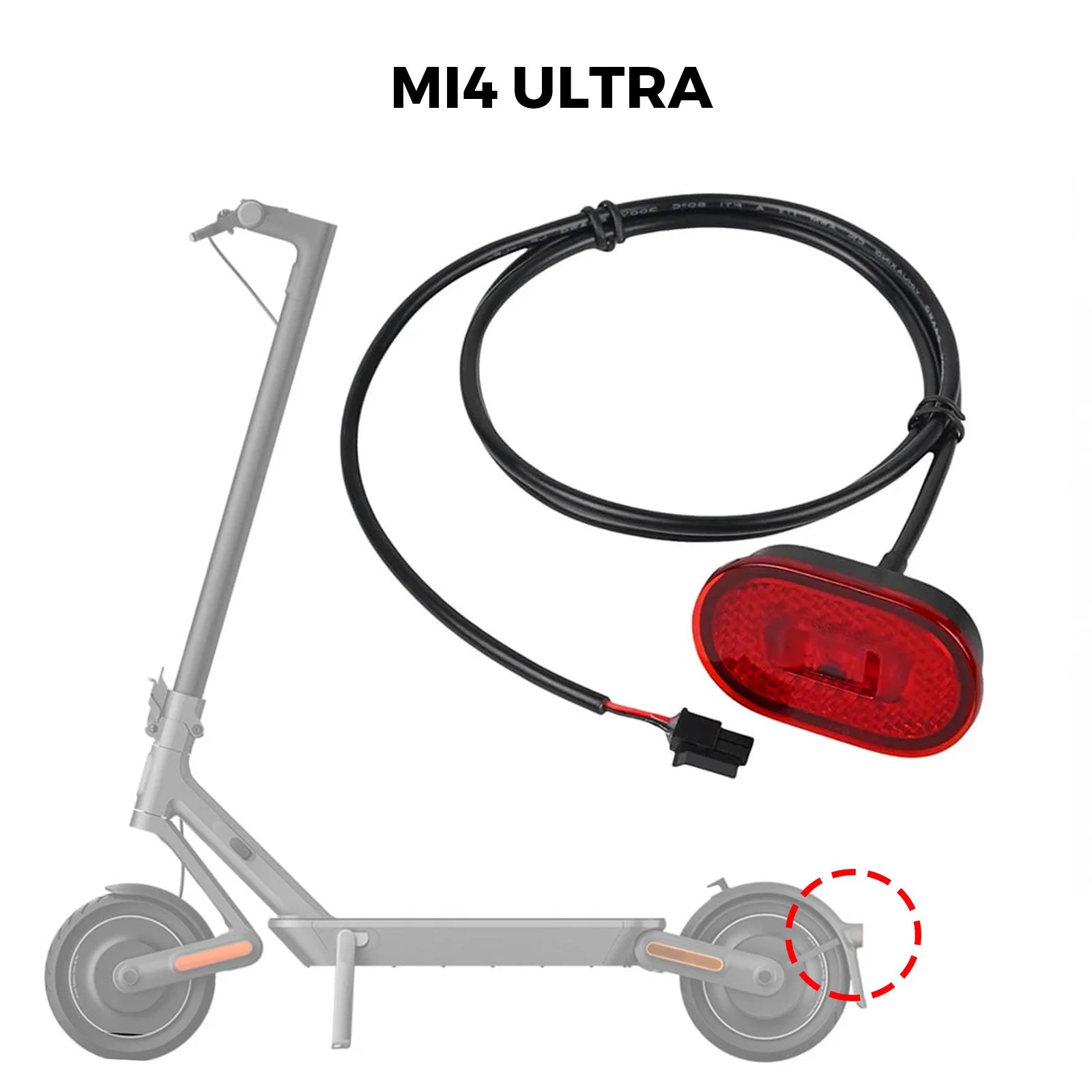 Accesorio para patinetes eléctricos - Luz trasera Xiaomi MI4 Ultra