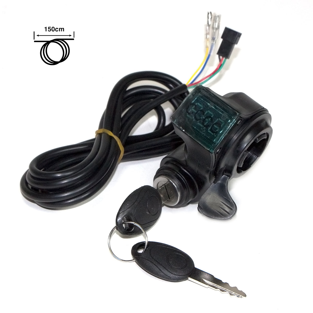 Accesorio para patinetes eléctricos - Llave de contacto con voltímetro y acelerador - Conector SM