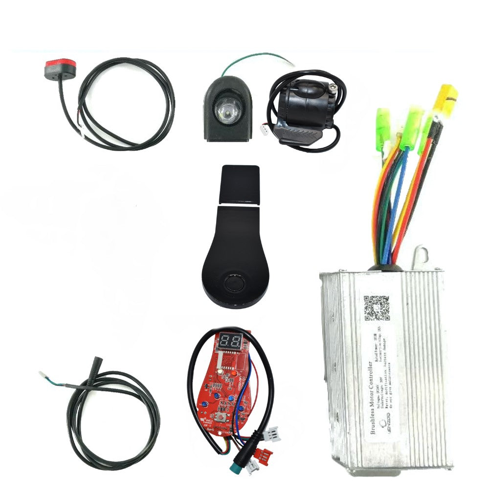 Accesorio para patinetes eléctricos - Kit electrónica genérico 36V - Tipo Brigmton (Display + Controladora + Cableado + acelerador + luces delanteras y traseras)