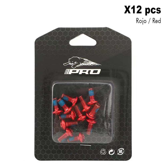 Accesorio para patinetes eléctricos - Tornillos de disco rojo (Pack 12 unidades)