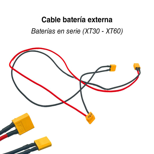 Accesorio para patinetes eléctricos - Cable para baterías externas en serie (conector XT30-XT60)