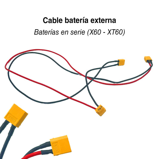 Accesorio para patinetes eléctricos - Cable para baterías externas en serie (conector XT60-XT60)